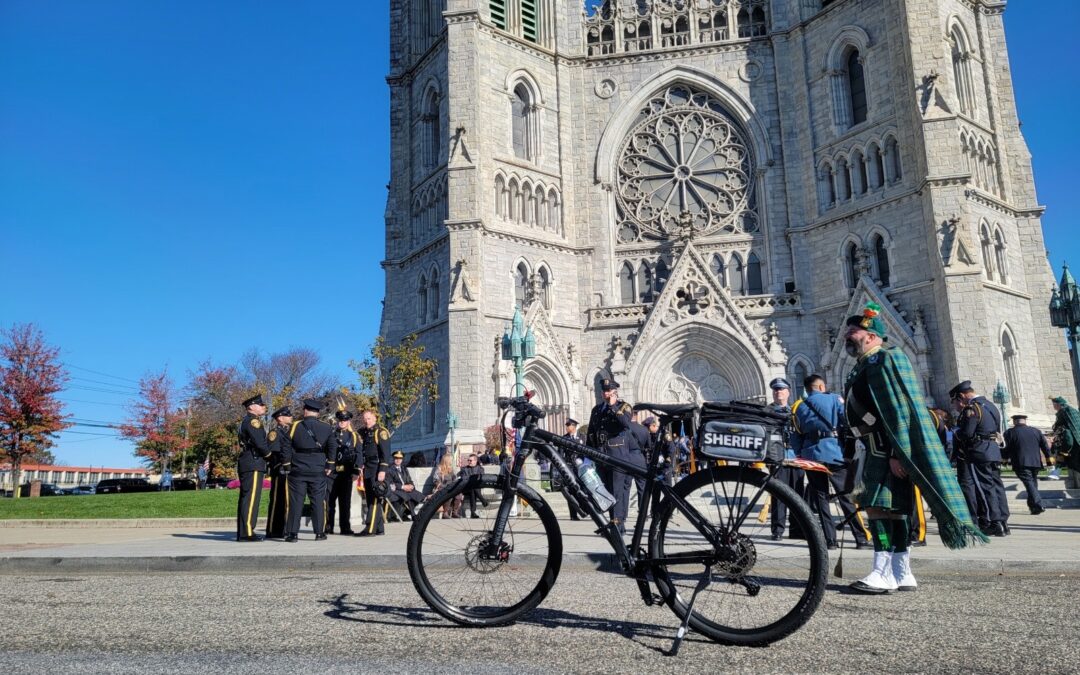 Volcanic Bikes outside Cathedral in Essex County New Jersey
